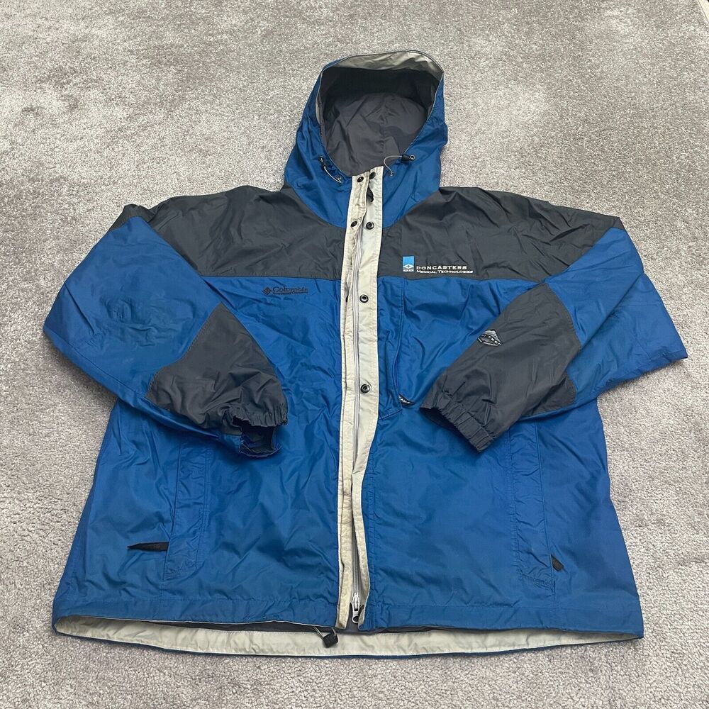 Columbia Omni Tech Water Light II Windbreaker Jacket Men XL Blue Hoodie Packable